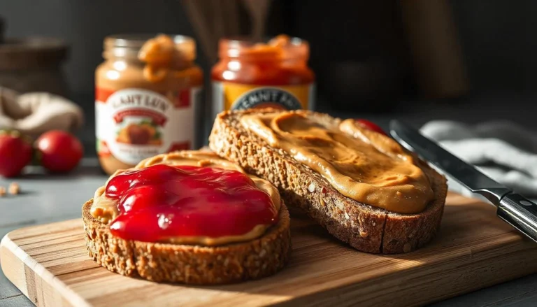 Bread Grain Peanut Butter and Jelly Sandwich - Healthy Recipe